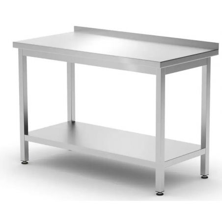 Stół przyścienny 1200x600x850 mm Kitchen Line, z półką-skręcany | 811474 hendi 