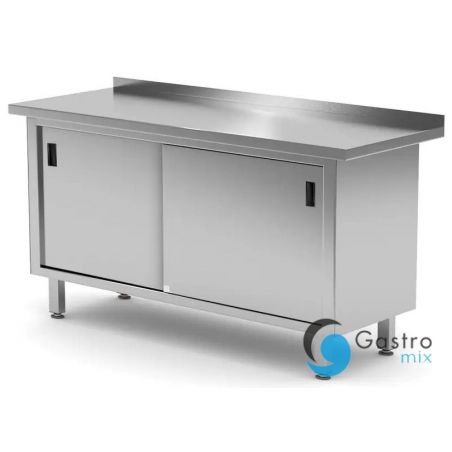 Stół przyścienny 1600x600x(H)850mm  szafka z drzwiami suwanymi – spawany| 811689 hendi 
