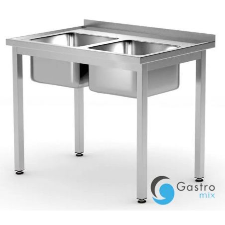 Stół z dwoma zlewami 1000x600x(H)850mm – skręcany, głębokość 600 mm Lokalizacja komory -... 