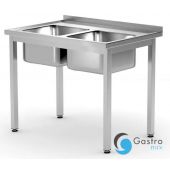 Stół z dwoma zlewami 1000x600x(H)850mm – skręcany, głębokość 600 mm Lokalizacja komory - pośrodku| 811580 hendi