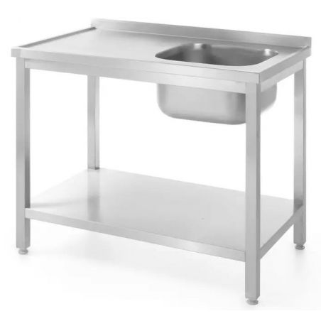 Stół ze zlewem i półką 600x600x(H)850mm – skręcany, głębokość 600 mm, Lokalizacja komory -... 