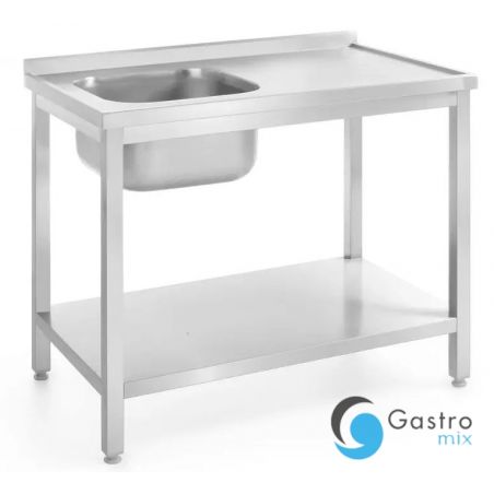 Stół ze zlewem i półką – skręcany, głębokość 600 mm, HENDI, Kitchen Line, Lokalizacja komory - po... 