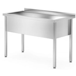 Stół z basenem 1000x700x(H)850mm – spawany, jednokomorowy, głębokość 700 mm, wysokość komory 300 mm| 812860 hendi