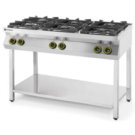 Kuchnia gazowa 6-palnikowa na podstawie otwartej 1200x700x(H)900mm| 226094 HENDI 