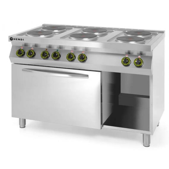 Kuchnia elektryczna 6-płytowa Kitchen Line z konwekcyjnym piekarnikiem elektrycznym GN 1/1 |... 