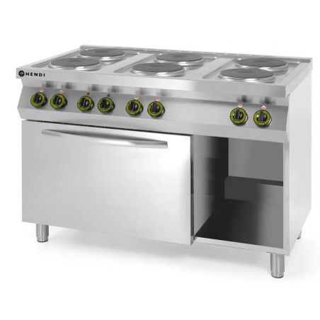 Kuchnia elektryczna 6-płytowa Kitchen Line z konwekcyjnym piekarnikiem elektrycznym GN 1/1 |... 