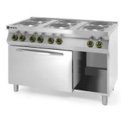 Kuchnia elektryczna 6-płytowa Kitchen Line z konwekcyjnym piekarnikiem elektrycznym GN 1/1 | 226247 hendi