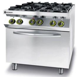 Kuchnia gazowa 4-palnikowa Kitchen Line z konwekcyjnym piekarnikiem elektrycznym GN1/1