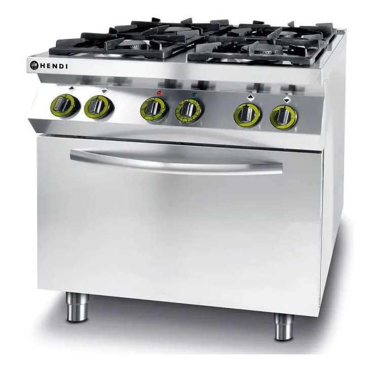 Kuchnia gazowa 4-palnikowa Kitchen Line z konwekcyjnym piekarnikiem elektrycznym GN1/1