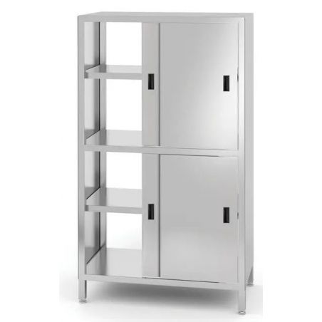 Szafa przelotowa 800x500x(H)1800mm z przegrodą i drzwiami suwanymi skręcana | 811634 HENDI 