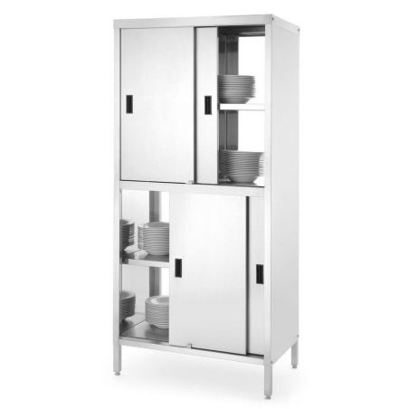 Szafa przelotowa 800x500x(H)1800mm z przegrodą i drzwiami suwanymi skręcana | 811634 HENDI 