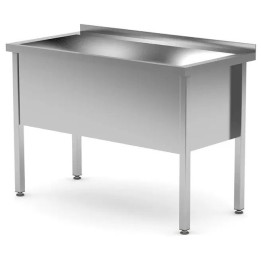 Stół z basenem 1200x600x(H)850mm – spawany, jednokomorowy, głębokość 600 mm, wysokość komory 400 mm | 813430 HENDI