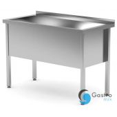 Stół z basenem 1200x600x(H)850mm – spawany, jednokomorowy, głębokość 600 mm, wysokość komory 400 mm | 813430 HENDI