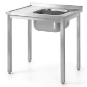Stół ze zlewem 1000x600x(H)850mm – skręcany, głębokość 600 mm Lokalizacja komory - po prawej | 811573 HENDI