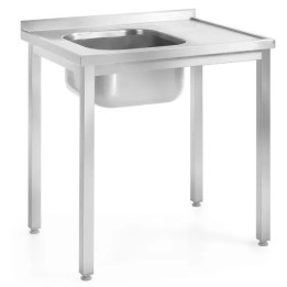 Stół ze zlewem 1000x600x(H)850mm – skręcany, głębokość 600 mm Lokalizacja komory - po lewej| 812648 HENDI