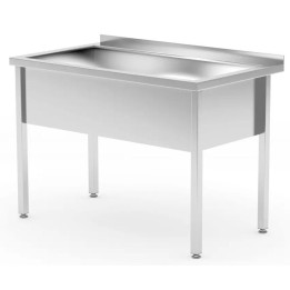 Stół z basenem 800x700x(H)850mm – spawany, jednokomorowy, głębokość 700 mm, wysokość komory 300 mm | 812853 HENDI