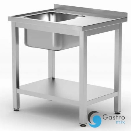 Stół ze zlewem 800x600x(H)850mm i półką – skręcany, głębokość 600 mm Lokalizacja komory - po... 
