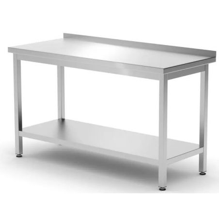 Stół przyścienny 1400x600x850 mm Kitchen Line, z półką-skręcany | 811481 HENDI 