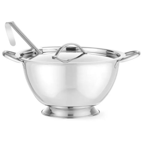 Waza na zupę z pokrywą-2,7l stalowa + chochla GRATIS! | 434208 HENDI 