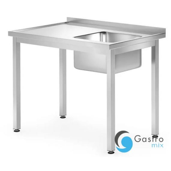 Stół ze zlewem 1000x700x(H)850 mm – skręcany, głębokość 700 mm Lokalizacja komory - po prawej|... 