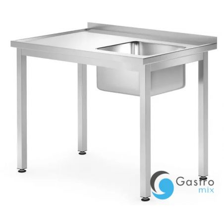 Stół ze zlewem 1000x700x(H)850 mm – skręcany, głębokość 700 mm Lokalizacja komory - po prawej|... 