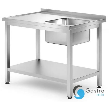 Stół ze zlewem 1000x700x(H)850mm i półką – skręcany, głębokość 700 mm Lokalizacja komory - po... 
