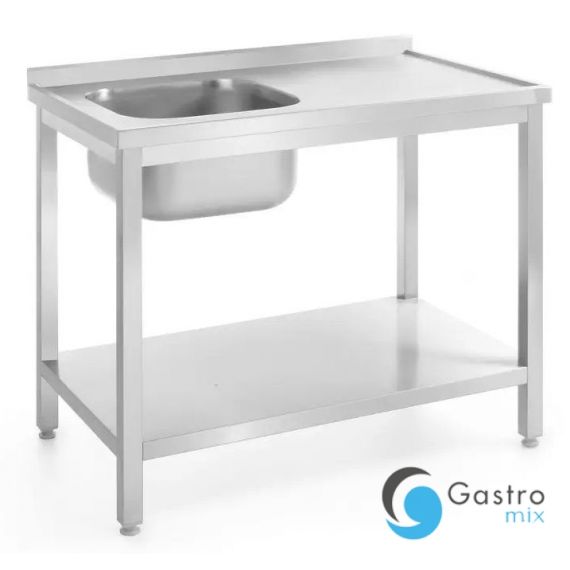 Stół ze zlewem 1000x700x(H)850 mm i półką – skręcany, głębokość 700 mm Lokalizacja komory - po... 