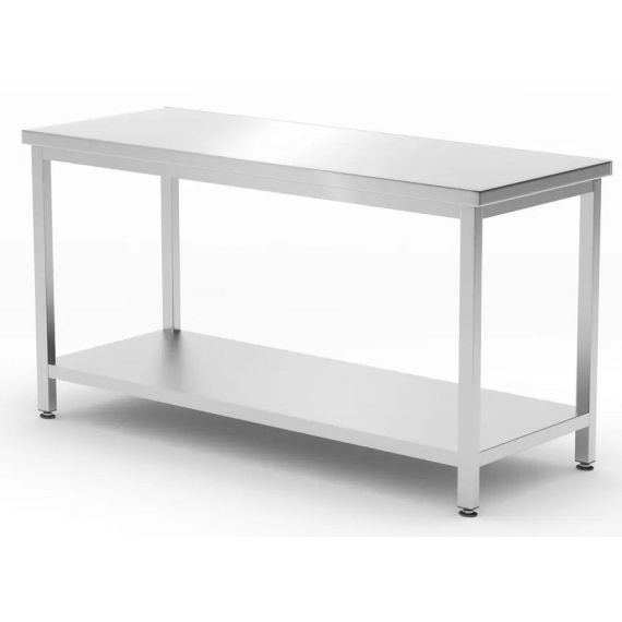 Stół centralny 1600x600x850 mm  Kitchen Line, z półką-skręcany| 811542 HENDI 