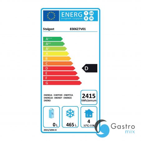 szafa mroźnicza  GN 2/1, V 650 l ze stali nierdzewnej na nóżkach| 830627 STALGAST 