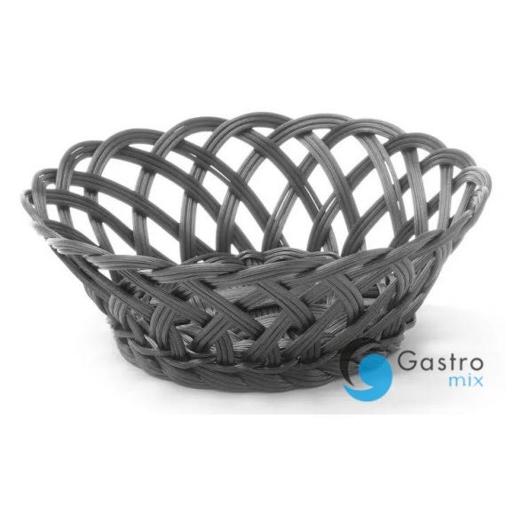 Koszyk pleciony okrągły czarny 200x200x65mm | 426258 hendi 