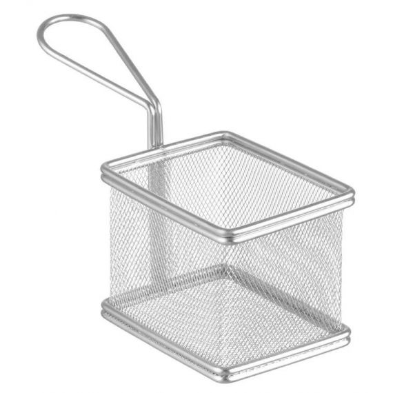Koszyk do smażonych przekąsek prostokątny, głęboki 100x80x(h)65 mm | 426425 hendi 