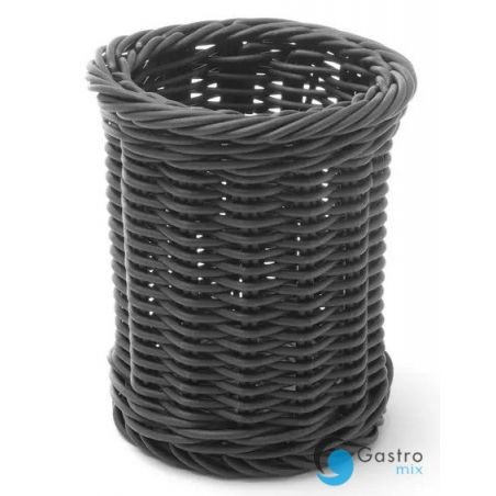 Koszyk na sztućce, czarny, ⌀100x(H)120mm | 426210 hendi 