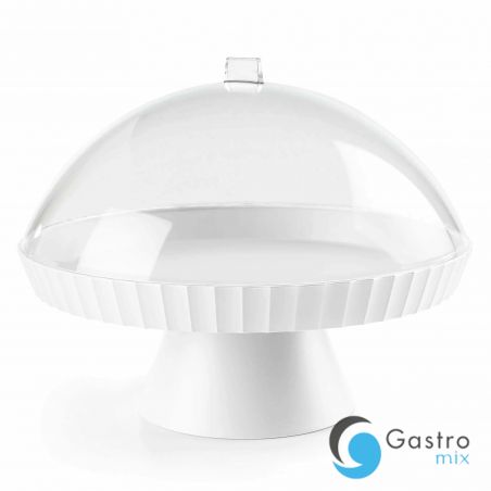 Patera do ciasta z pokrywą i łopatką krystaliczny biały AGORA - BLIM PLUS| BP-AZ1-000 TOM-GAST 