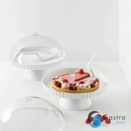 Patera do ciasta z pokrywą i łopatką krystaliczny biały AGORA - BLIM PLUS| BP-AZ1-000 TOM-GAST 