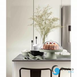  Patera do ciasta z pokrywą i łopatką średnia leśna zieleń AGORA - BLIM PLUS | BP-AZ1-314 tom-gast