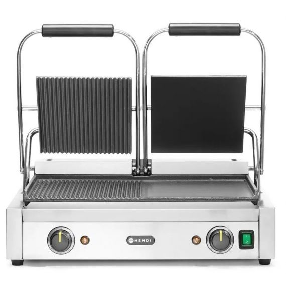 Grill kontaktowy podwójny-prawa strona ryflowana, lewa gładka | 263907 HENDI 
