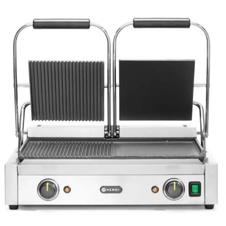 Grill kontaktowy podwójny-prawa strona ryflowana, lewa gładka | 263907 HENDI 