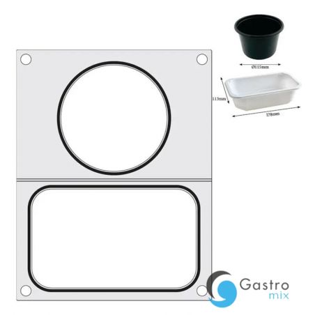 Matryca do zgrzewarki Hendi  na tackę bez podziału 178x113 + pojemnik śr. 115  | 805657 HENDI 