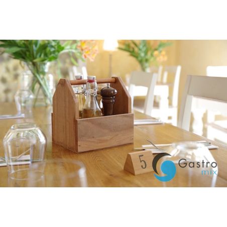 Drewniany organizer stołowy 190x160x200 mm | 664315 hendi 