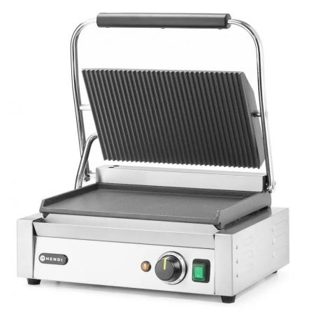 Grill kontaktowy PANINI-góra ryflowana , dół gładki | 263662 HENDI 