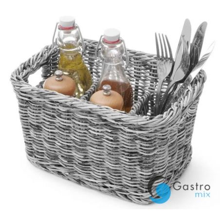 Koszyk na sztućce z 4 przegródkami czarny 260x180x150 mm | 426067 HENDI 