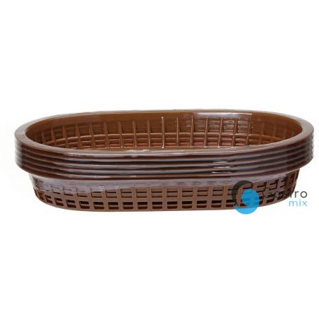 Koszyk owalny, brązowy, zestaw 6 szt.  275x175x(H)38mm | 426296 HENDI 