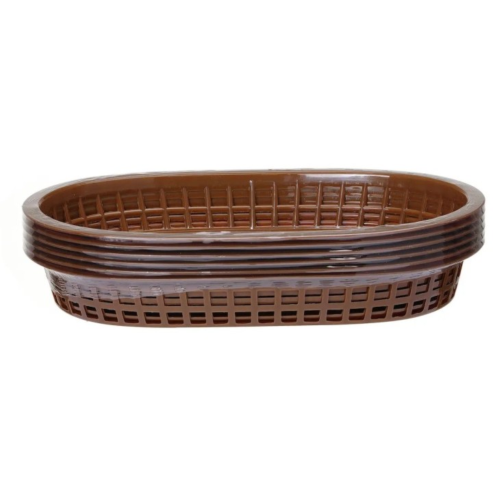 Koszyk owalny, brązowy, zestaw 6 szt.  275x175x(H)38mm | 426296 HENDI
