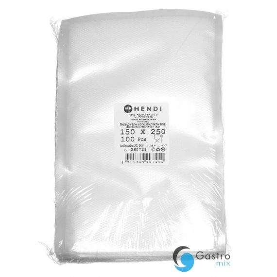 Worki Moletowane  100 szt., 150x250mm do pakowania   | 297414 HENDI 