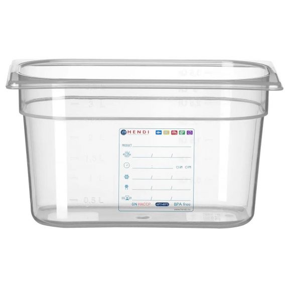 Pojemnik GN 1/4 150mm HACCP, GN 1/4, 4L|  880364 hendi 