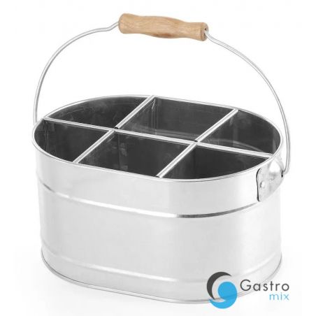 Pojemnik w kształcie wiadra na sztućce i serwetki 