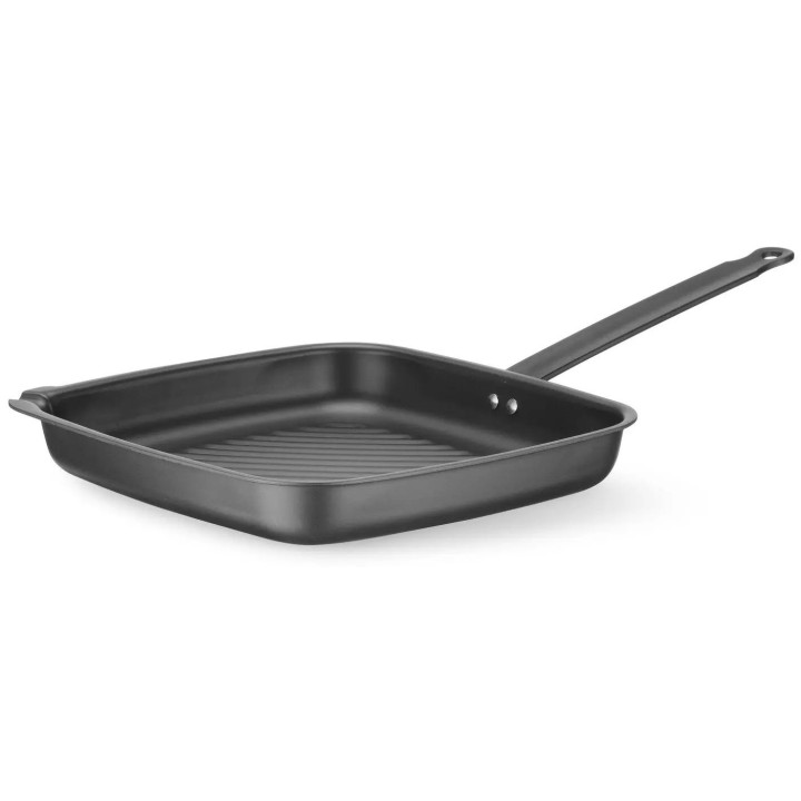 Patelnia do grillowania, kwadratowa  ze stali węglowej  , 480x282x(H)80mm | 627983 HENDI