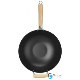  Wok z drewnianym uchwytem, ⌀324x565mm ze stali węglowej| 627907 hendi