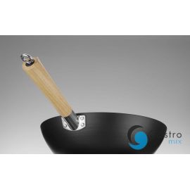  Wok z drewnianym uchwytem, ⌀324x565mm ze stali węglowej| 627907 hendi