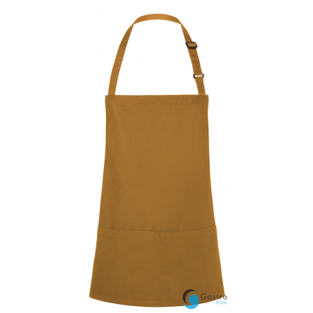 Fartuch krótki Basic 75 x 60 cm z kieszenią i klamerką MUSZTARDOWY| BLS6 KARLOWSKY 